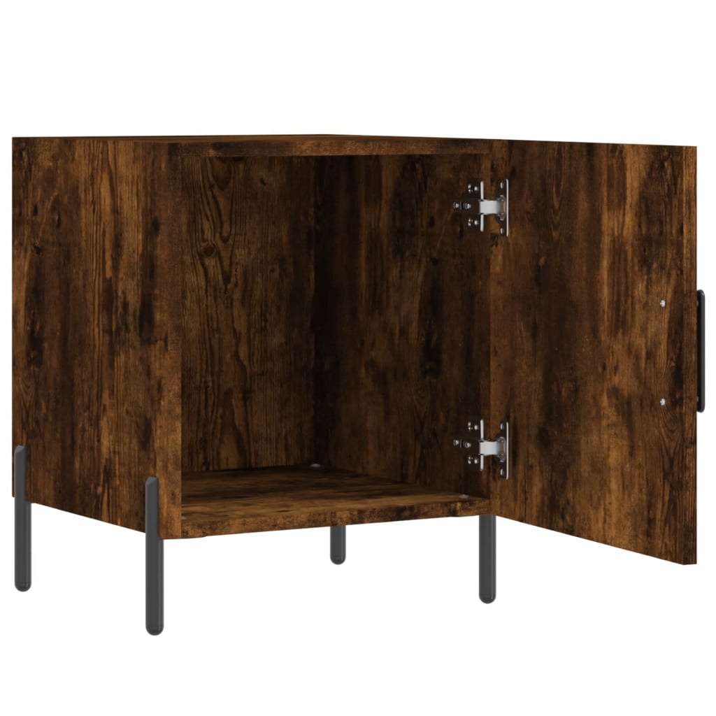 Nattbord 2 stk røkt eik 40x40x50 cm konstruert tre - SminkeBord.no