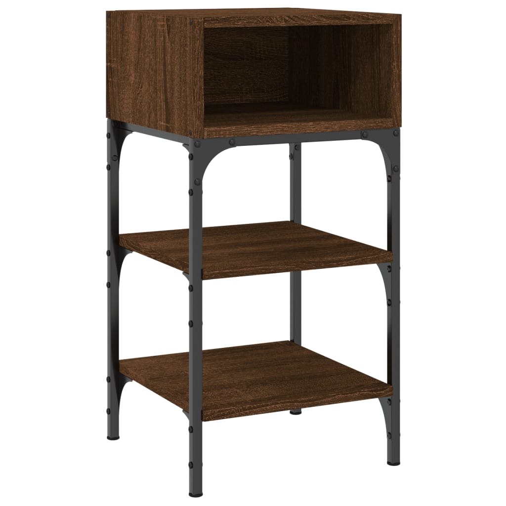 Nattbord 2 stk brun eik 35x34,5x70 cm konstruert tre - SminkeBord.no