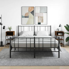 Nattbord 2 stk brun eik 35x34,5x70 cm konstruert tre - SminkeBord.no