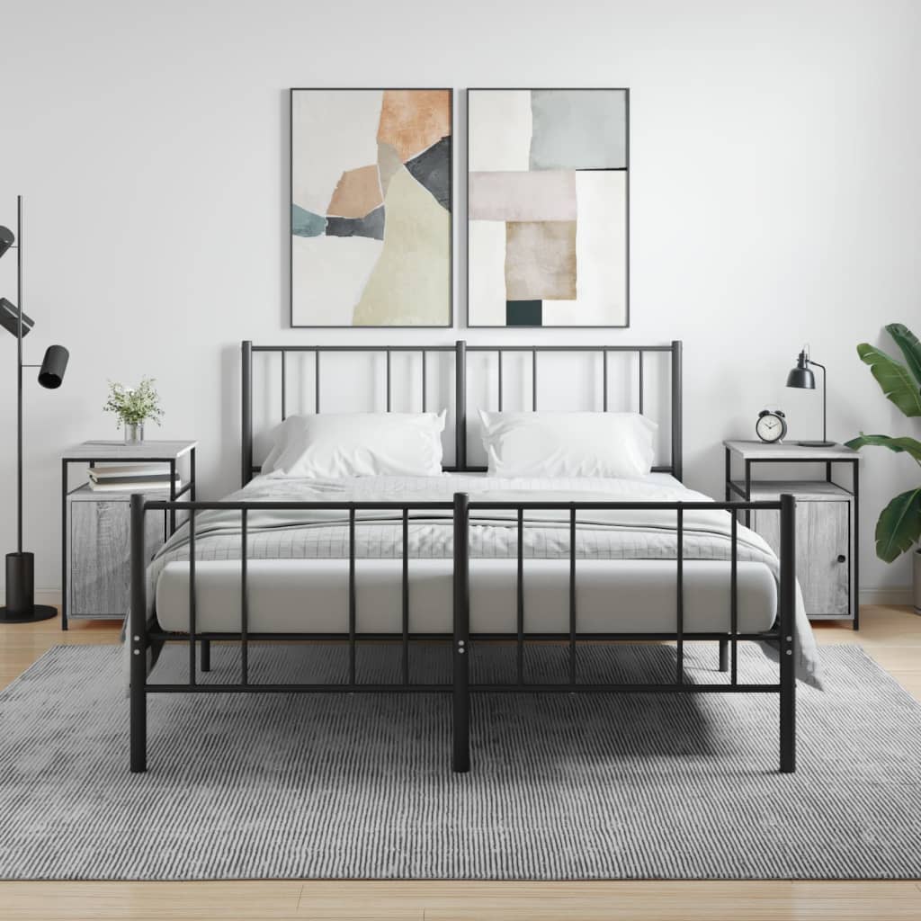 Nattbord 2 stk grå sonoma 40x42x60 cm konstruert tre - SminkeBord.no