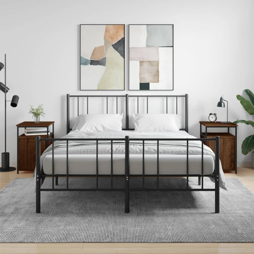 Nattbord 2 stk brun eik 40x42x60 cm konstruert tre - SminkeBord.no