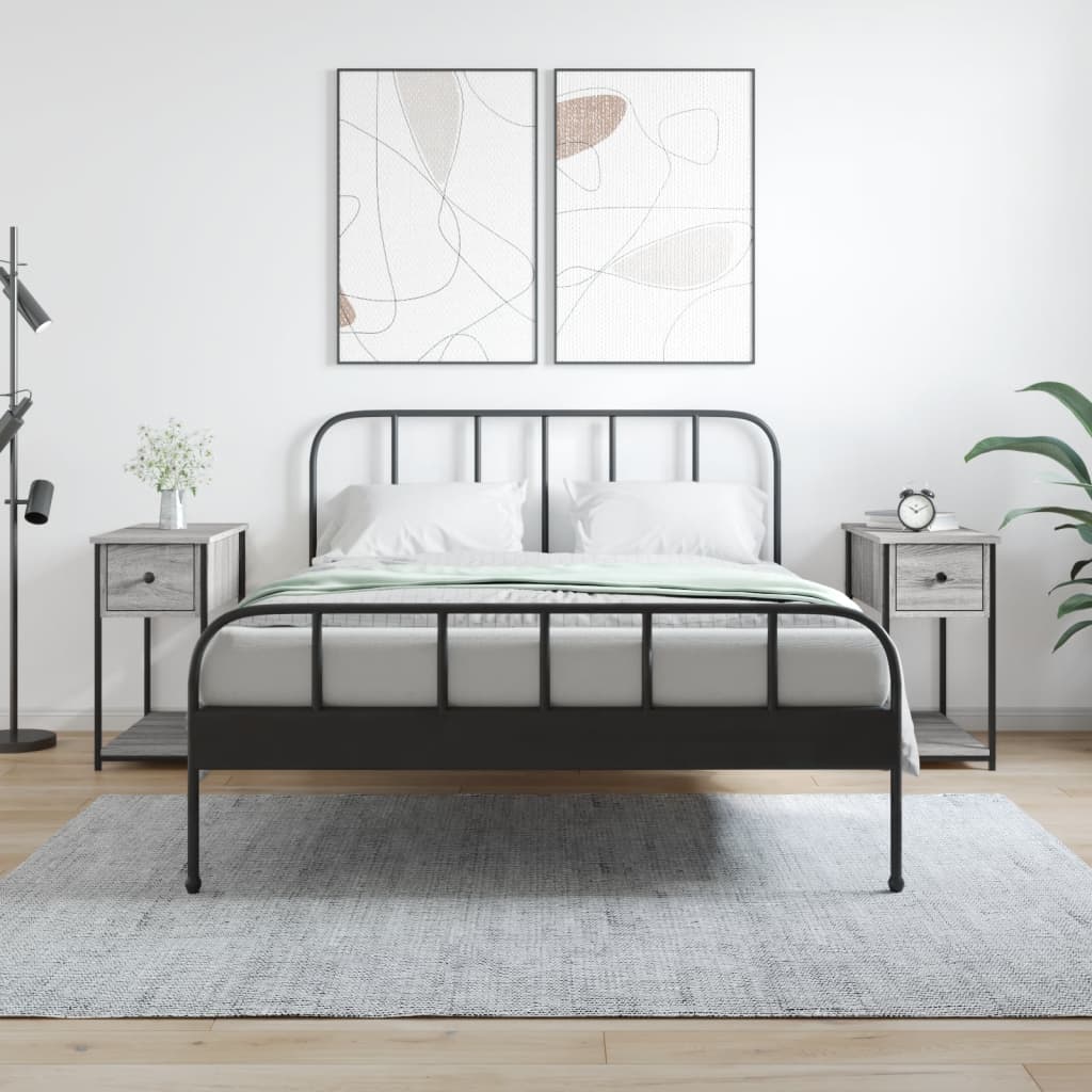 Nattbord 2 stk grå sonoma 30x60x60 cm konstruert tre - SminkeBord.no