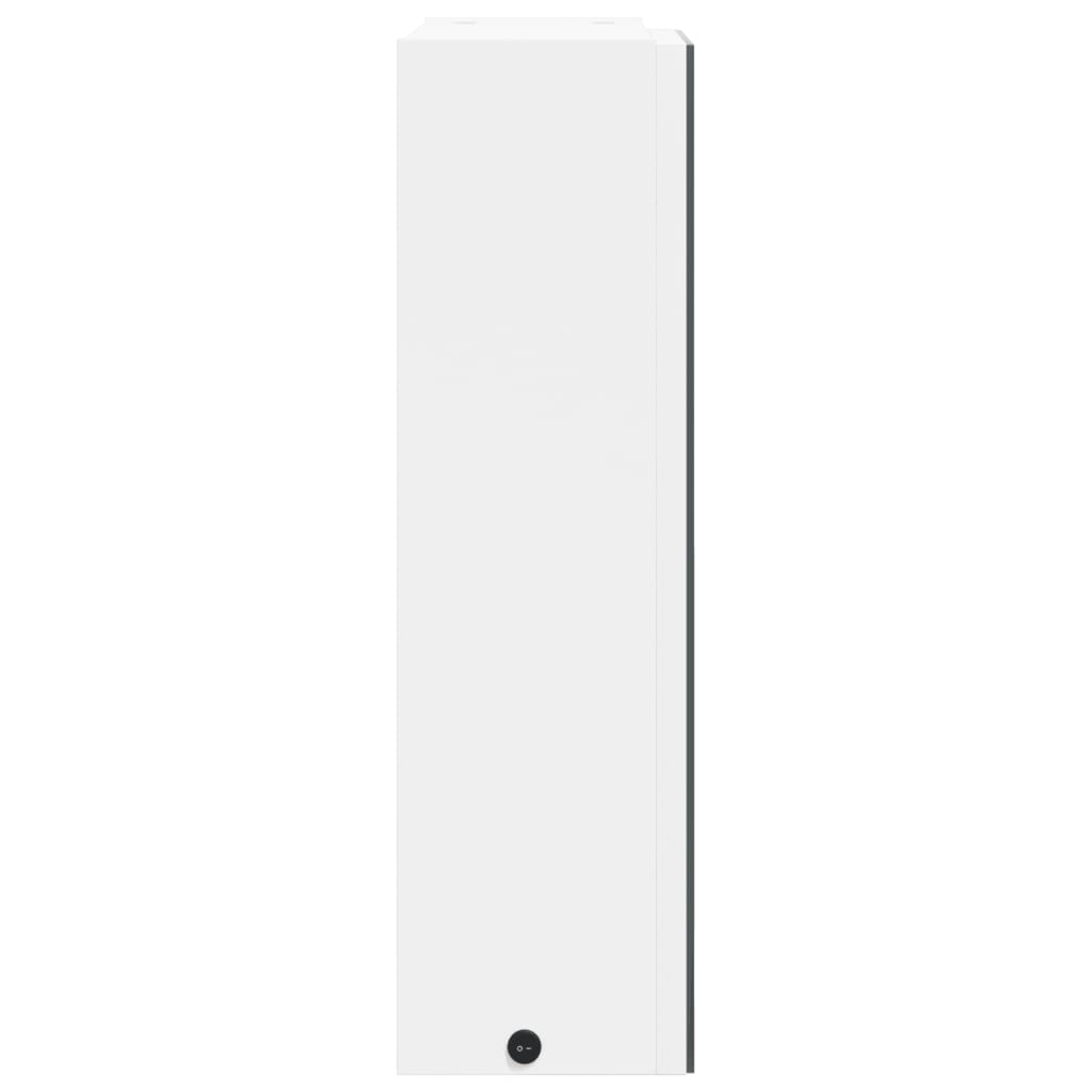 Baderomsspeilskap med LED-lys hvit 45x13x52 cm