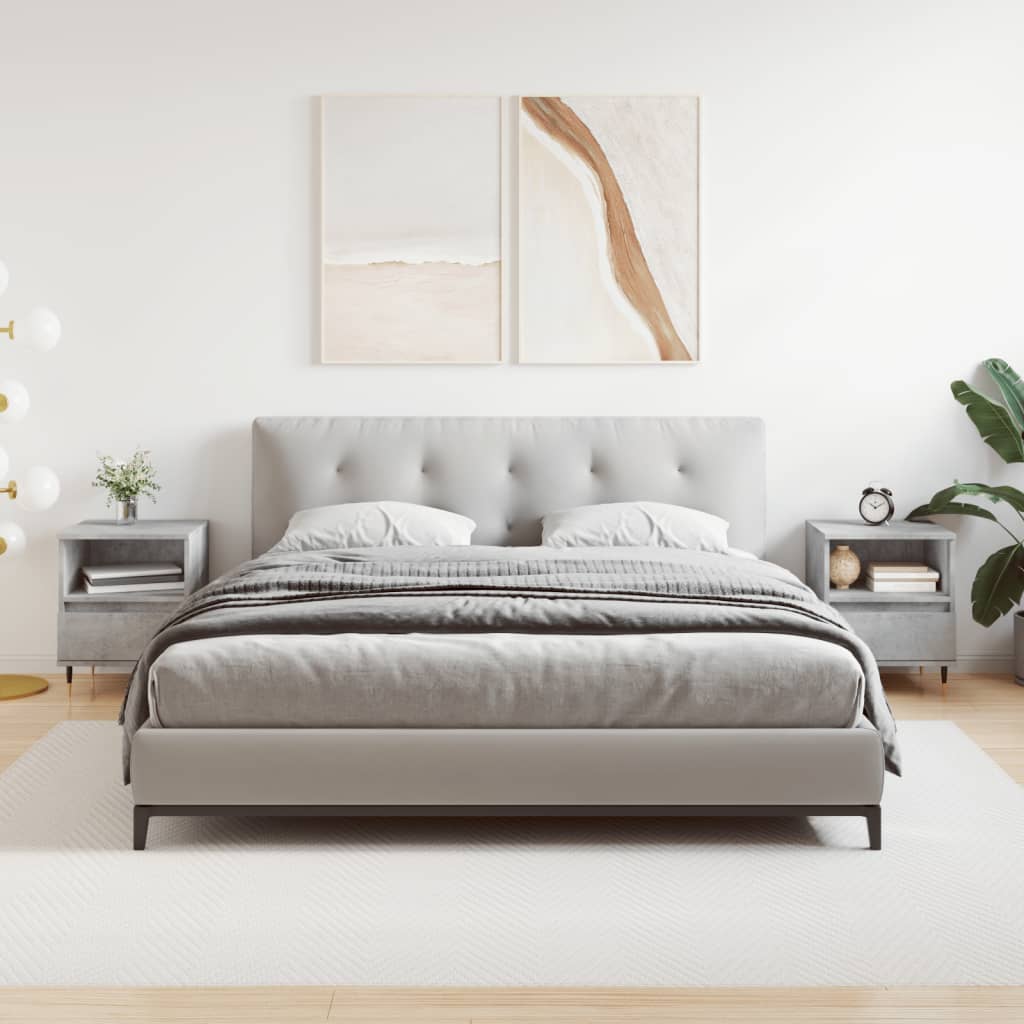 Nattbord 2 stk betonggrå 40x35x50 cm konstruert tre - SminkeBord.no