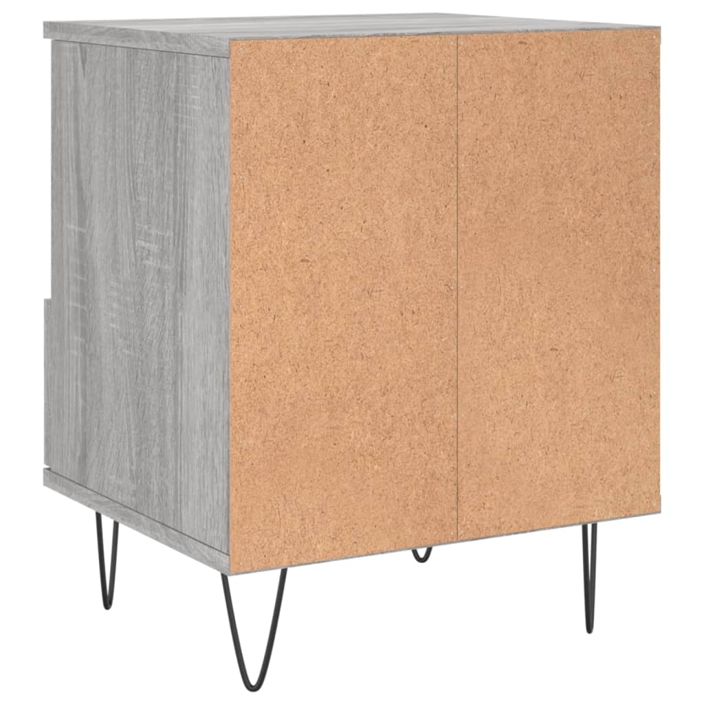 Nattbord 2 stk grå sonoma 40x35x50 cm konstruert tre - SminkeBord.no