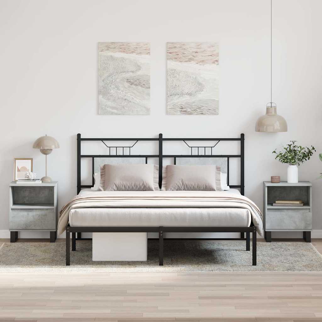 Nattbord 2 stk betonggrå 40x35x50 cm konstruert tre - SminkeBord.no