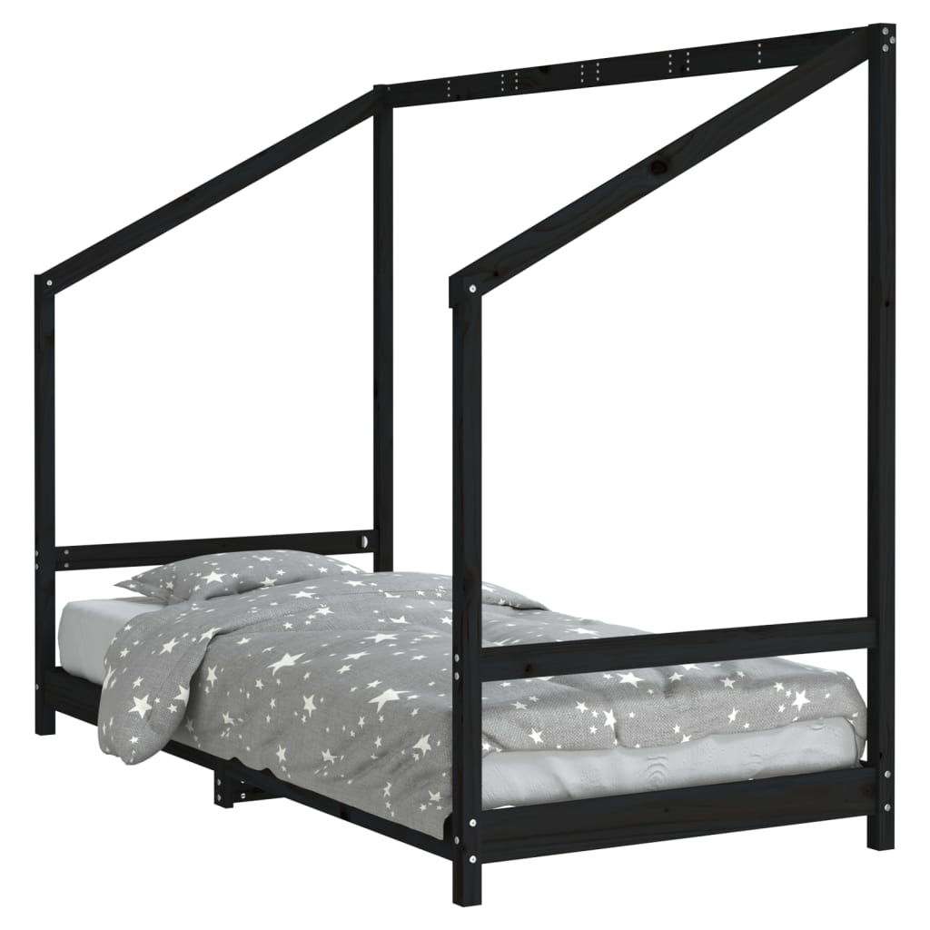 Barnesengeramme svart 90x200 cm heltre furu - SminkeBord.no