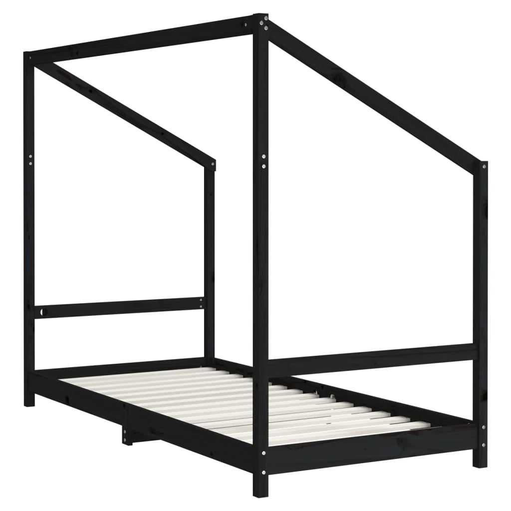 Barnesengeramme svart 90x200 cm heltre furu - SminkeBord.no