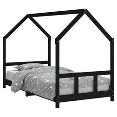 Barnesengeramme svart 90x190 cm heltre furu