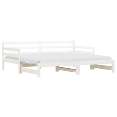 Uttrekkbar dagseng hvit 90x190 cm heltre furu