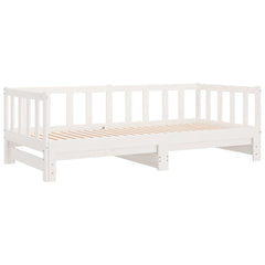 Uttrekkbar dagseng hvit 90x200 cm heltre furu