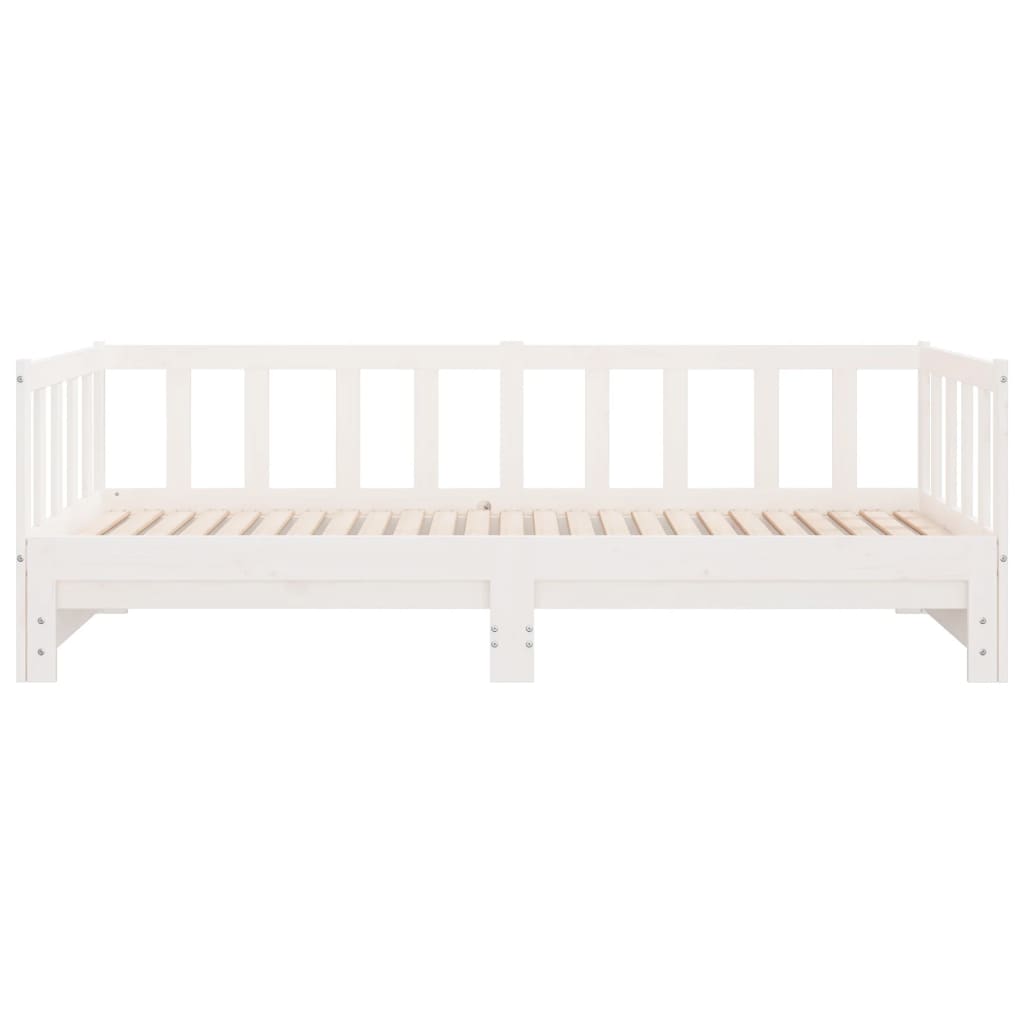 Uttrekkbar dagseng hvit 90x200 cm heltre furu