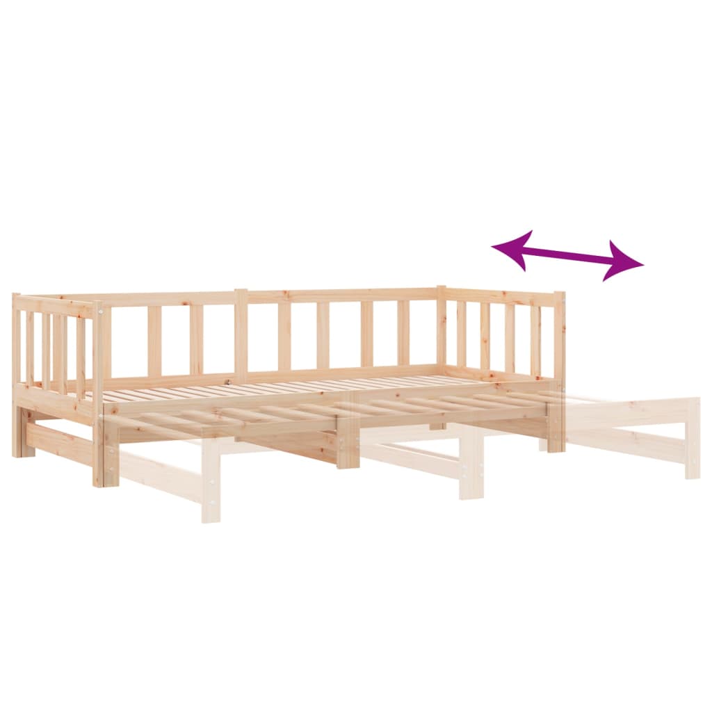 Uttrekkbar dagseng 90x190 cm heltre furu