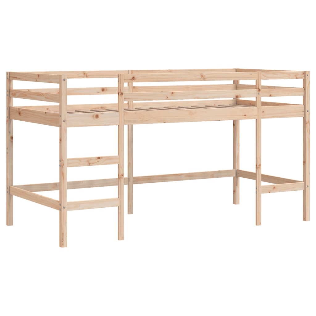 Køyeseng for barn med gardiner rosa 80x200 cm heltre furu