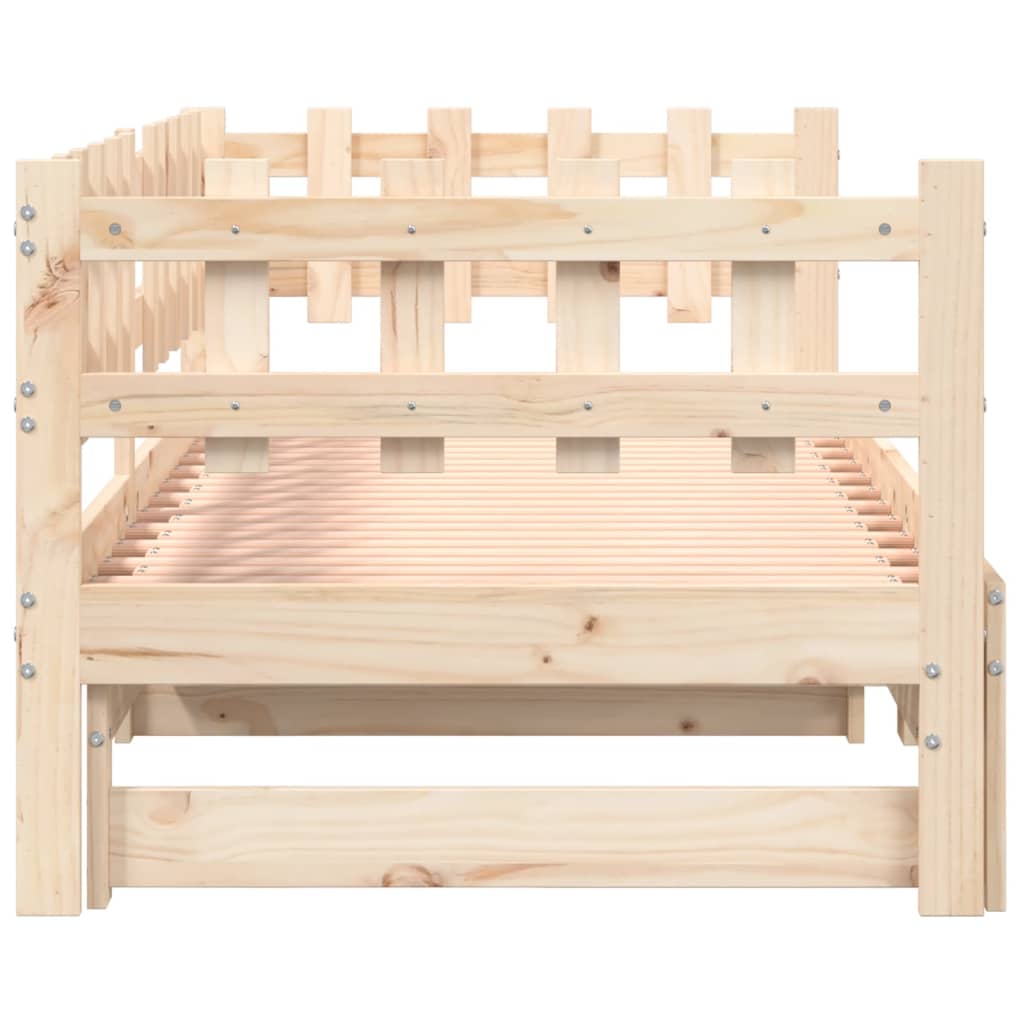 Uttrekkbar dagseng 2x(90x190) cm heltre furu