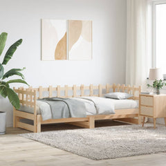 Uttrekkbar dagseng 2x(90x190) cm heltre furu