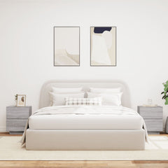 Nattbord med LED 2 stk grå sonoma konstruert tre - SminkeBord.no