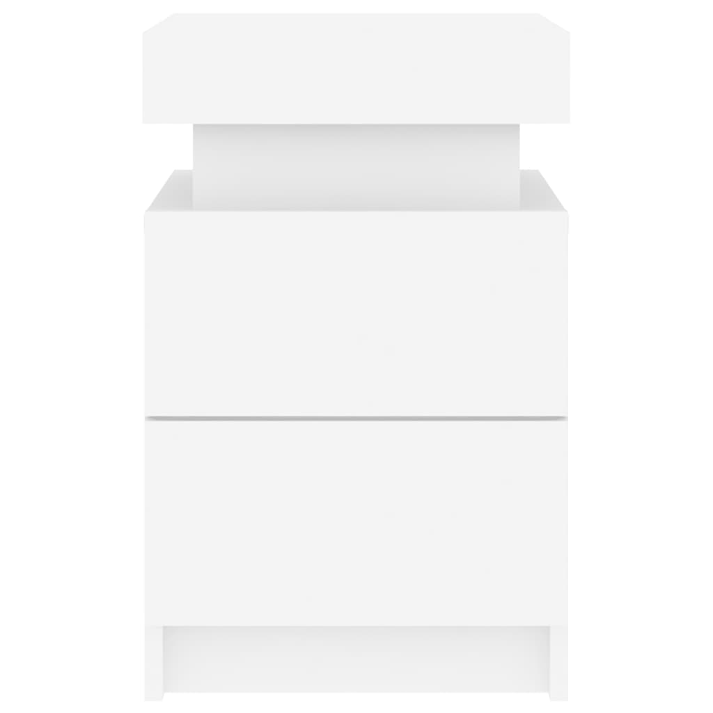 Nattbord med LED 2 stk hvit 35x39x55 cm - SminkeBord.no