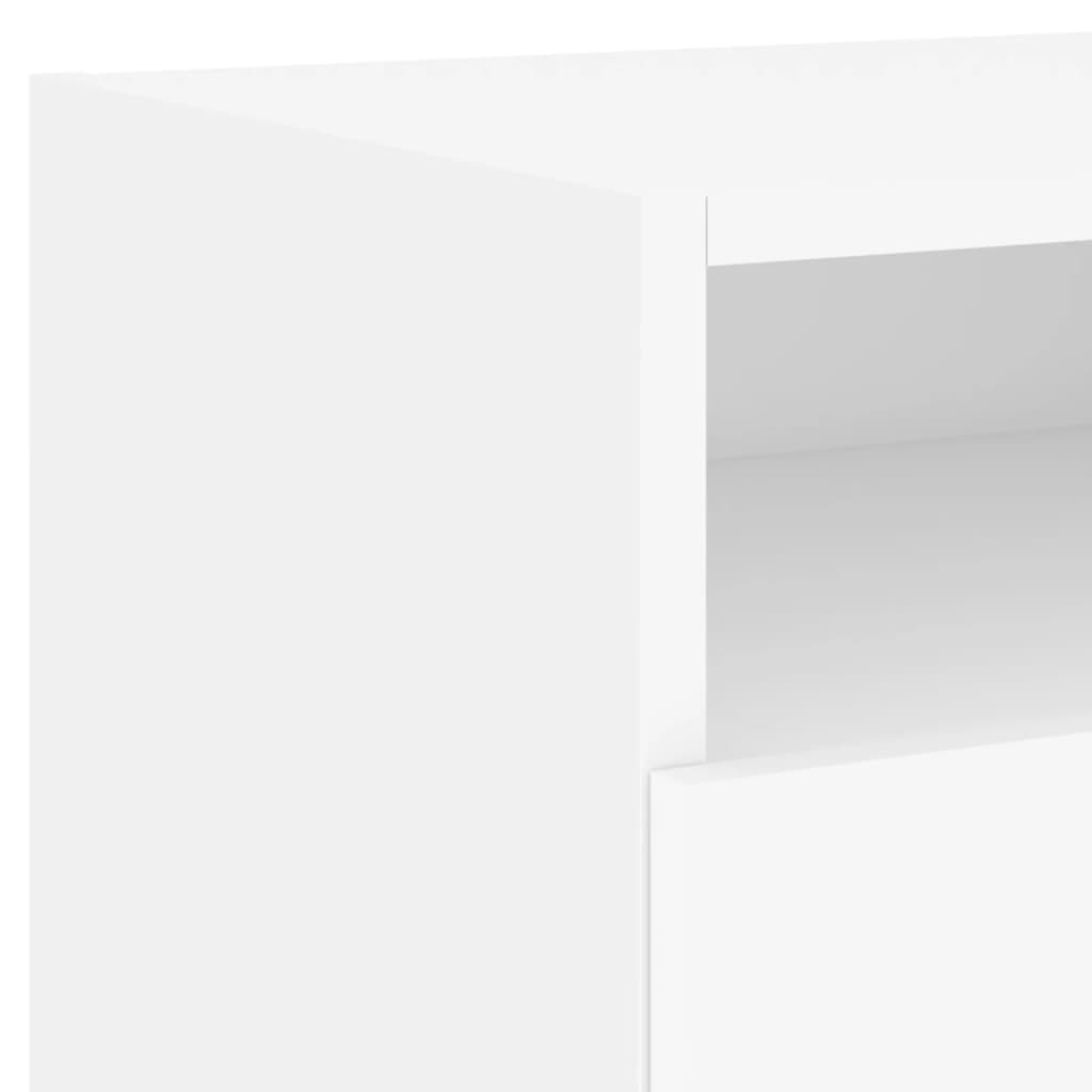 Nattbord med LED 2 stk hvit 40x39x37 cm - SminkeBord.no