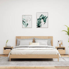 Nattbord med LED 2 stk sonoma eik 40x39x37 cm - SminkeBord.no