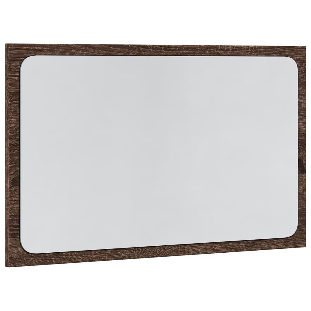 Baderomsspeil med LED brun eik 60x8,5x38 cm konstruert tre