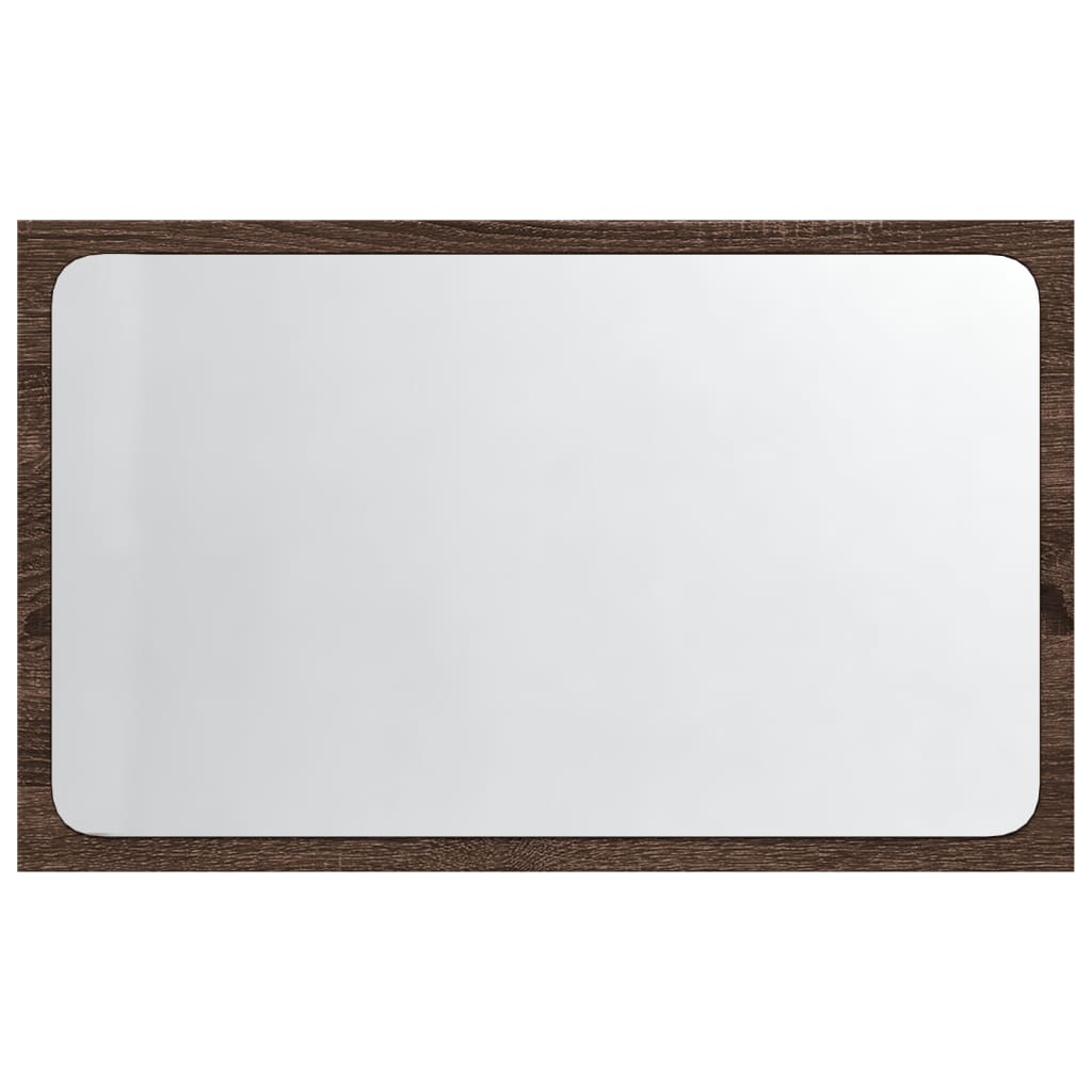 Baderomsspeil med LED brun eik 60x8,5x38 cm konstruert tre