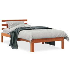 Sengeramme uten madrass voksbrun 75x190 cm heltre furu
