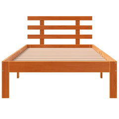 Sengeramme uten madrass voksbrun 75x190 cm heltre furu