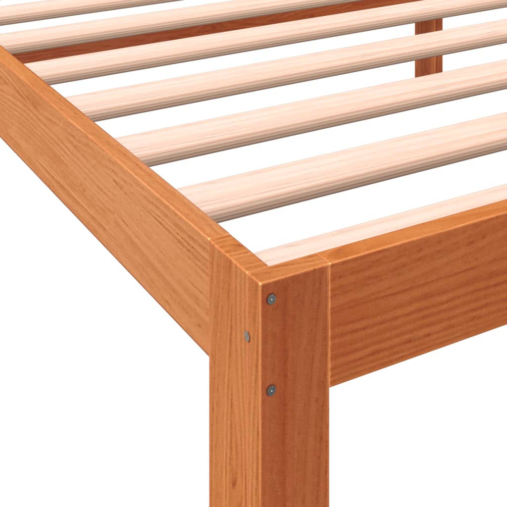 Sengeramme uten madrass voksbrun 75x190 cm heltre furu
