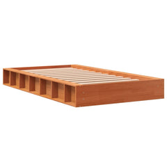 Sengeramme uten madrass voksbrun 90x200 cm heltre furu