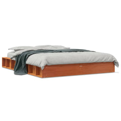 Sengeramme uten madrass brun 135x190 cm heltre furu