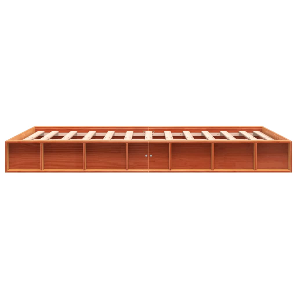 Sengeramme uten madrass brun 135x190 cm heltre furu