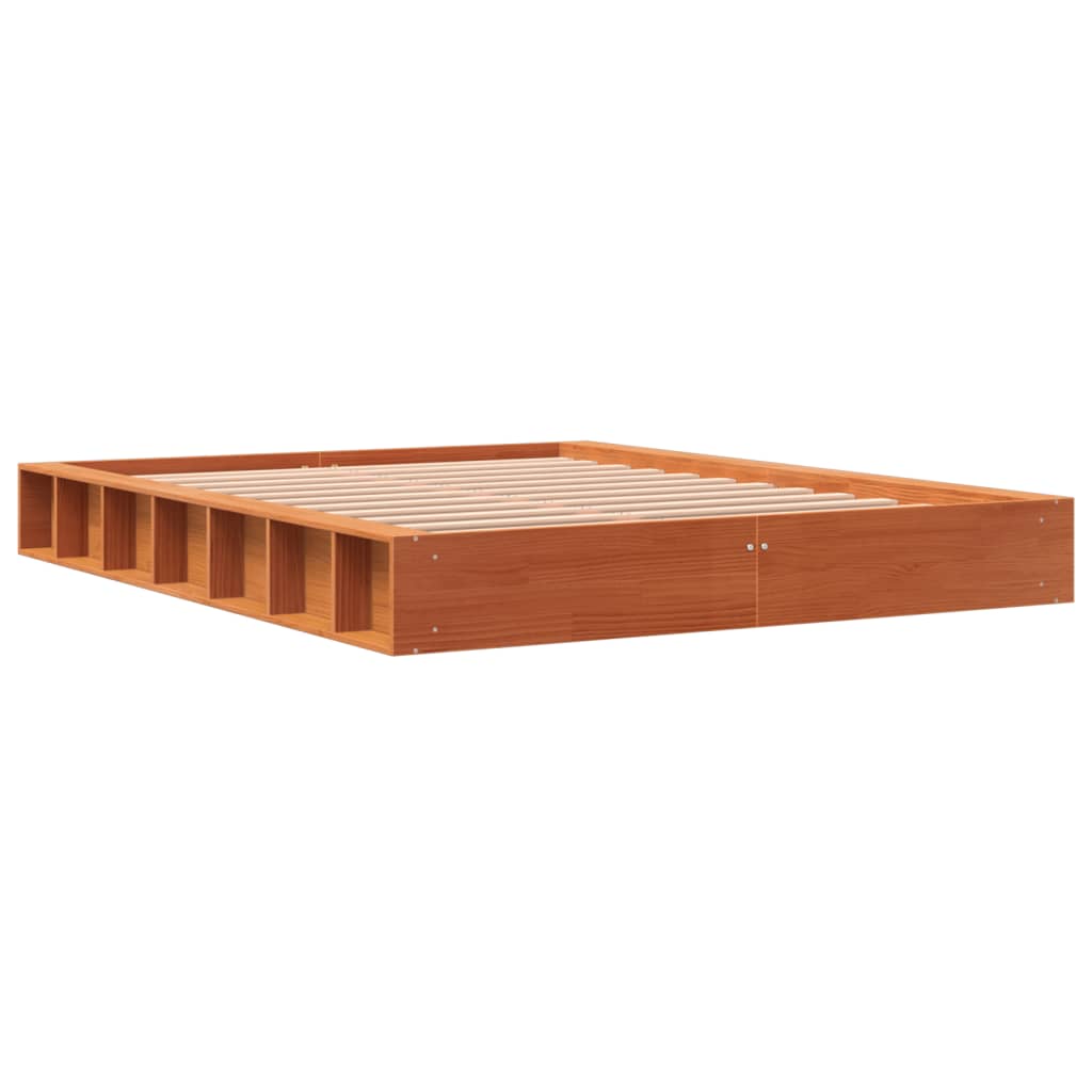 Sengeramme uten madrass brun 135x190 cm heltre furu