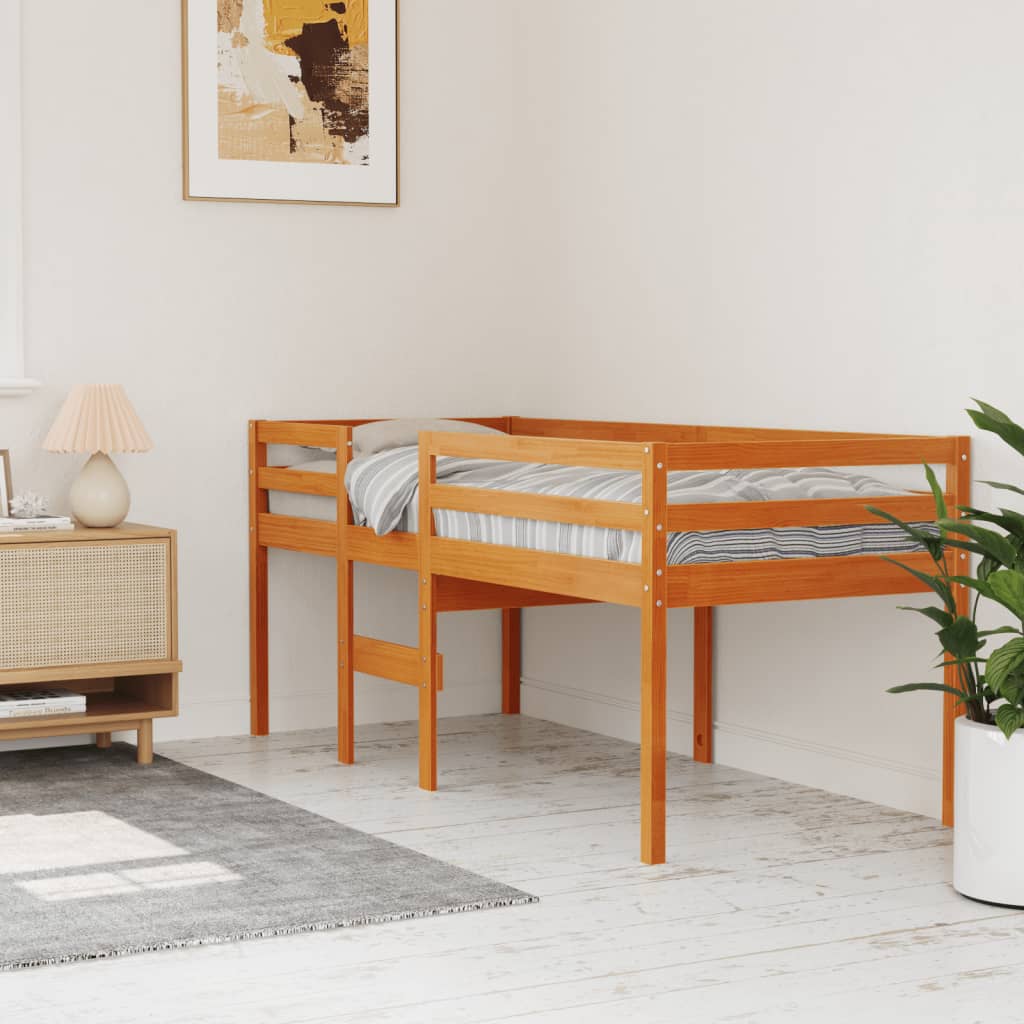 Høyseng voksbrun 75x190 cm heltre furu