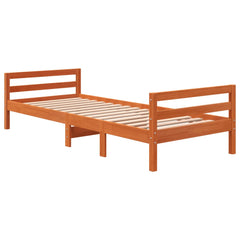 Sengeramme uten madrass voksbrun 90x200 cm heltre furu