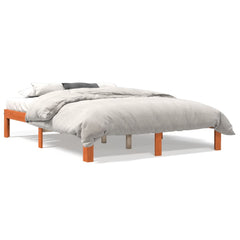 Sengeramme uten madrass voksbrun 140x190 cm heltre furu