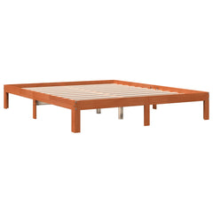 Sengeramme uten madrass voksbrun 180x200 cm heltre furu