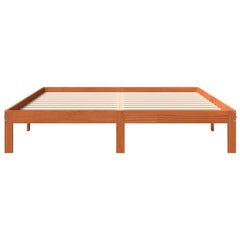 Sengeramme uten madrass voksbrun 180x200 cm heltre furu