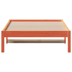 Seng med madrass voksbrun 90x200 cm heltre furu