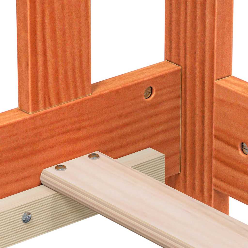 Seng med madrass voksbrun 90x200 cm heltre furu