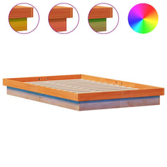 LED-sengeramme voksbrun 135x190 cm heltre furu
