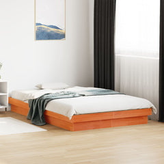 LED-sengeramme voksbrun 135x190 cm heltre furu