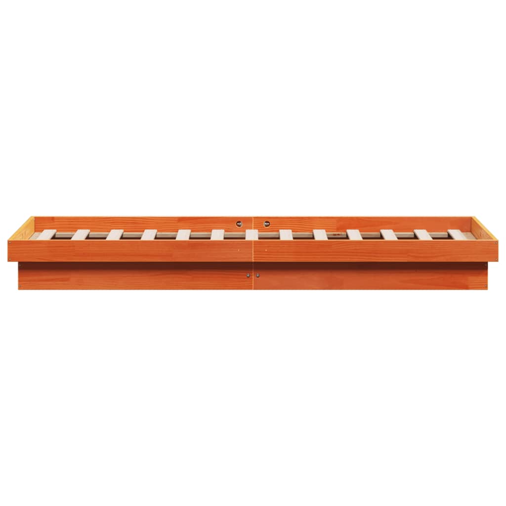 LED-sengeramme voksbrun 135x190 cm heltre furu