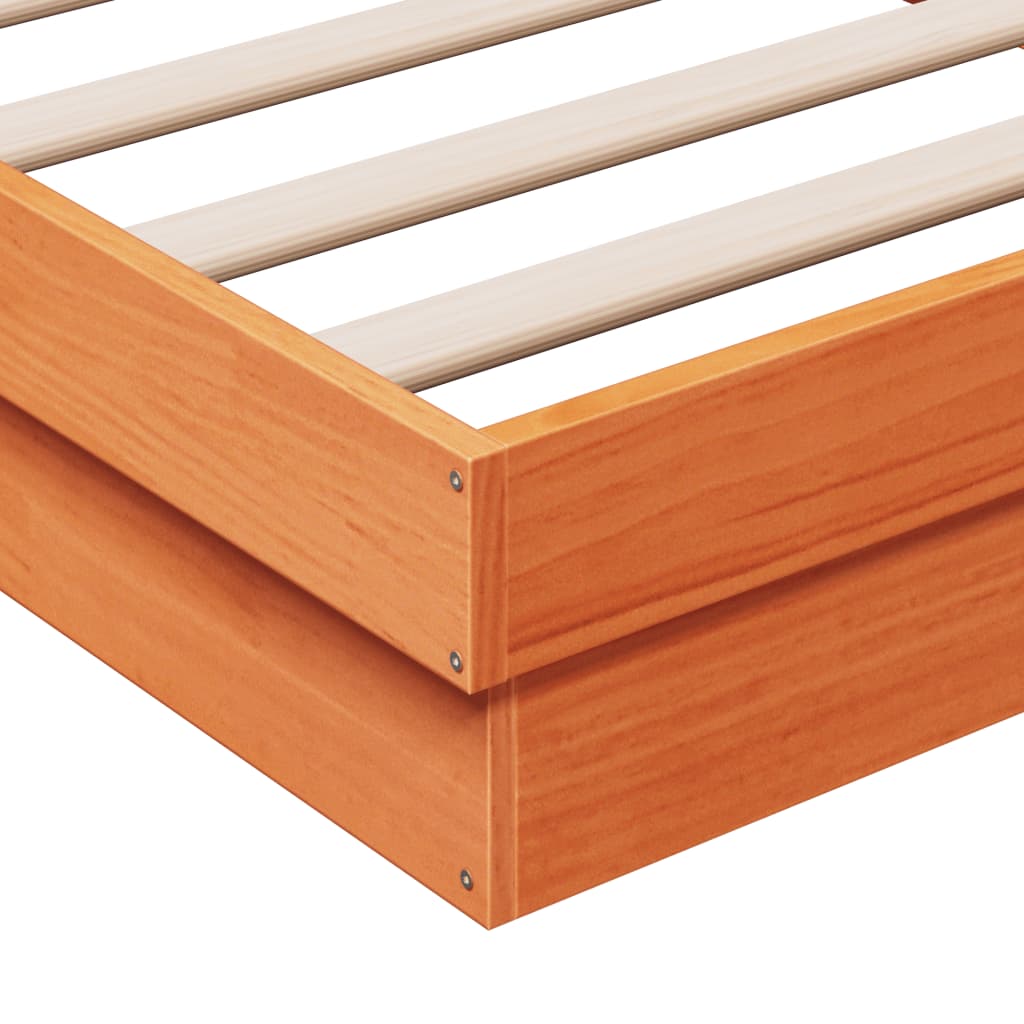 LED-sengeramme voksbrun 140x190 cm heltre furu