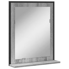 Baderomsspeil med hylle grå sonoma 50x12x60 cm konstruert tre
