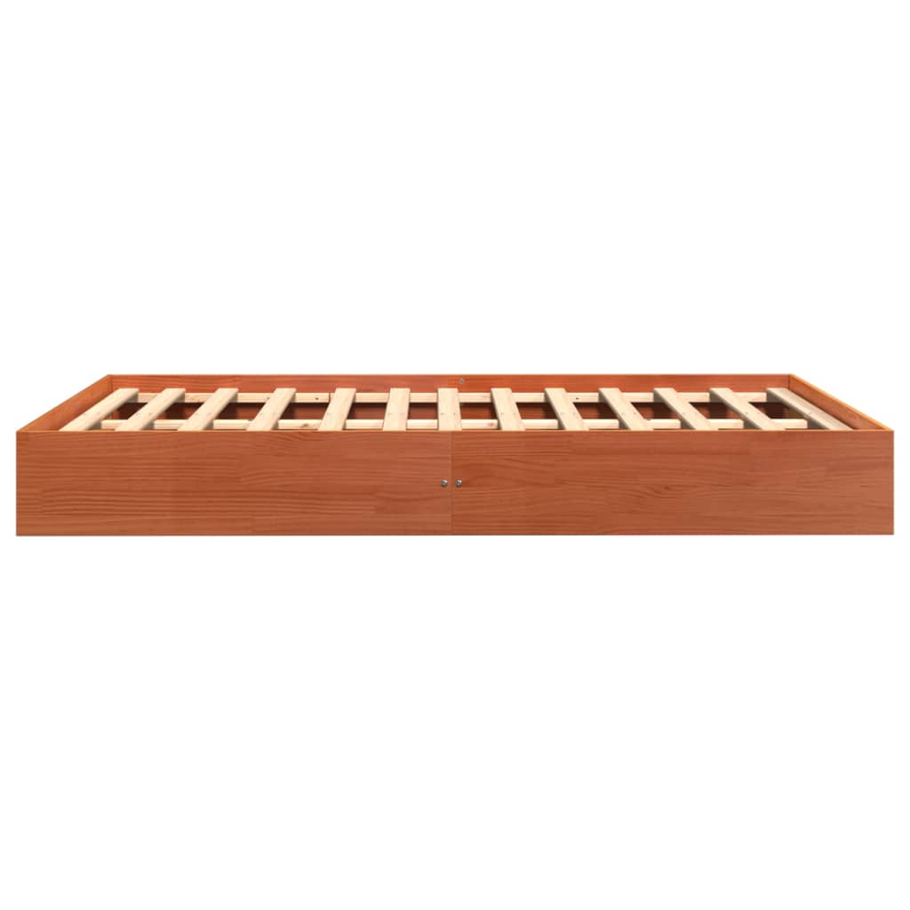 Sengeramme uten madrass voksbrun 120x190 cm heltre furu