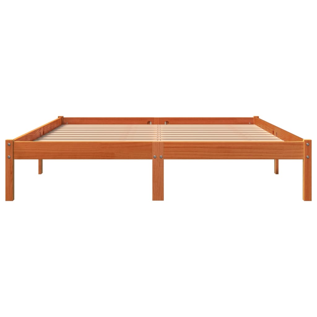 Sengeramme uten madrass brun 150x200 cm heltre furu