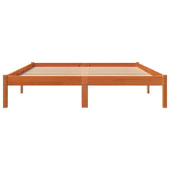 Sengeramme uten madrass voksbrun 160x200 cm heltre furu