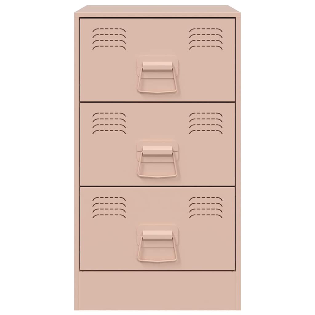 Nattbord 2 stk rosa 34,5x39x62 cm stål - SminkeBord.no