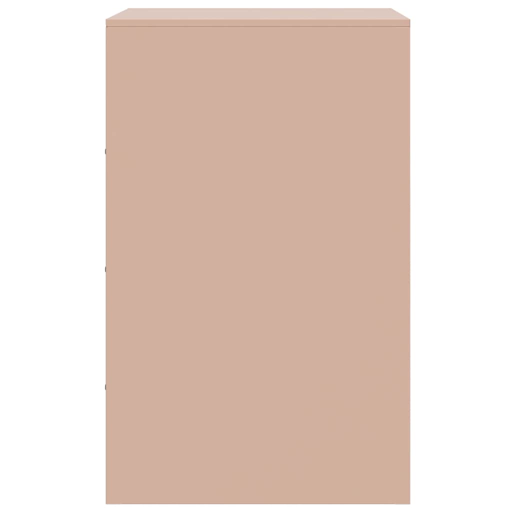 Nattbord 2 stk rosa 34,5x39x62 cm stål - SminkeBord.no